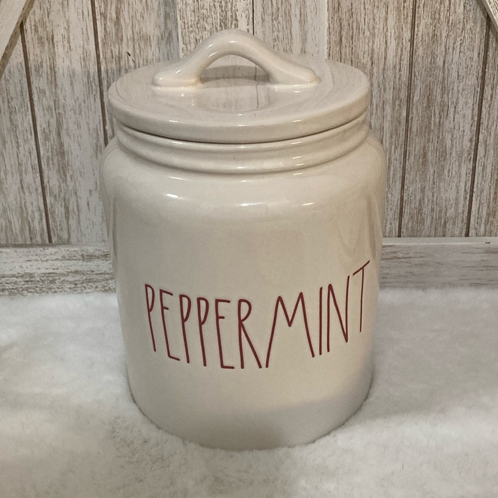Rae Dunn Peppermint Canister